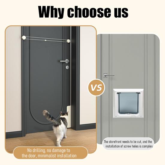 Ремешок для двери для кошек и собак, автоматический открыватель двери для домашних животных, съемная силиконовая эластичная веревка, автоматически закрывает дверь для домашних животных в помещении