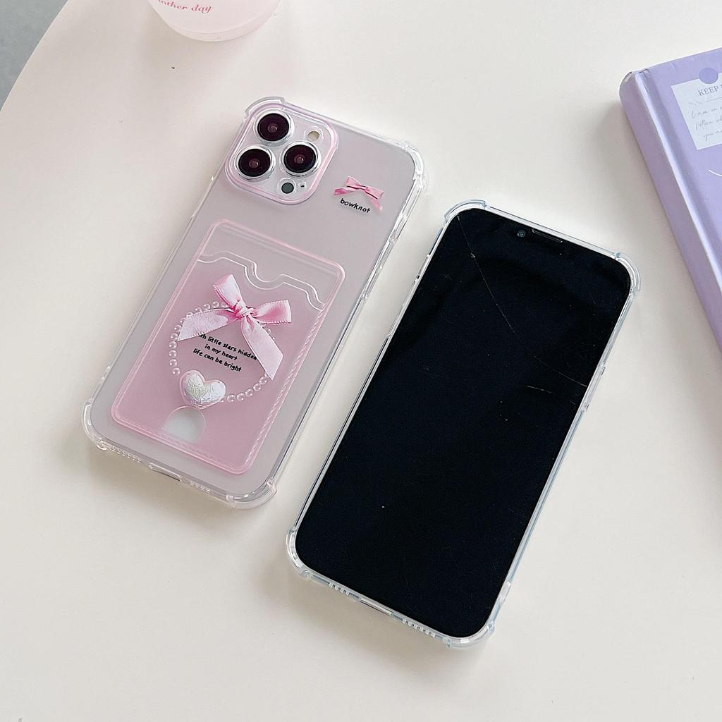 Силиконовый чехол-кошелек с карманом для карт для Xiaomi Redmi Note 13 14 Samsung A54 A24 A14 Oppo A78 A58 A38 Tecno Spark 10 Прозрачный бампер для телефона