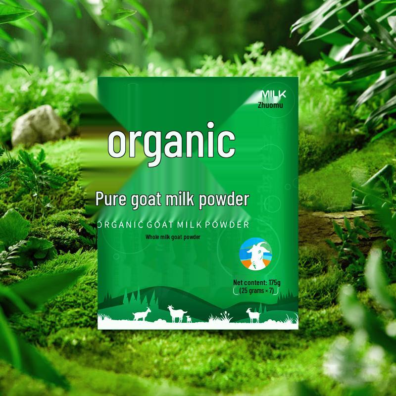 Zhuomu Organic Sugar-Free Goat Milk Powder, 2x175g Portable Boxes for Seniors