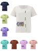 Women's Fashion Coffee Alphabet Print Printing Shot Sleeve T-shirt Loose Cotton Shirt Casual Loose Summer Plus Size Blouse Tops