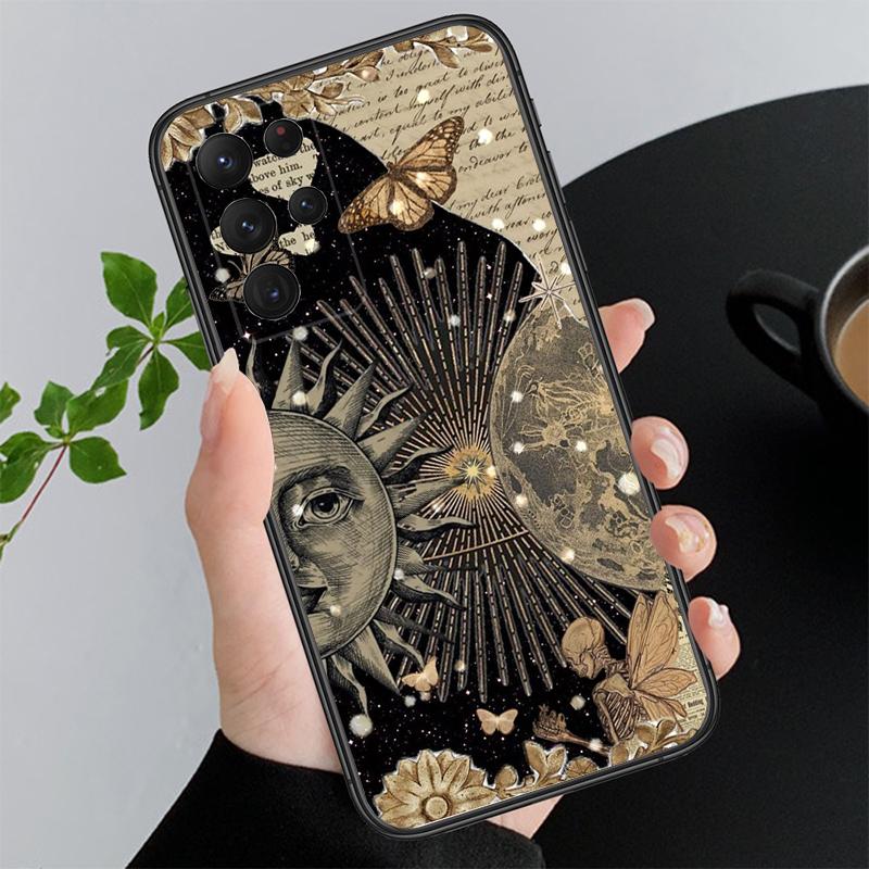 Эстетичный чехол для телефона Луна и Солнце Для Samsung Galaxy S25 S24 S23 S22 S21 Ultra S24 S23 S22 S21 S25 Plus S24 S25 FE