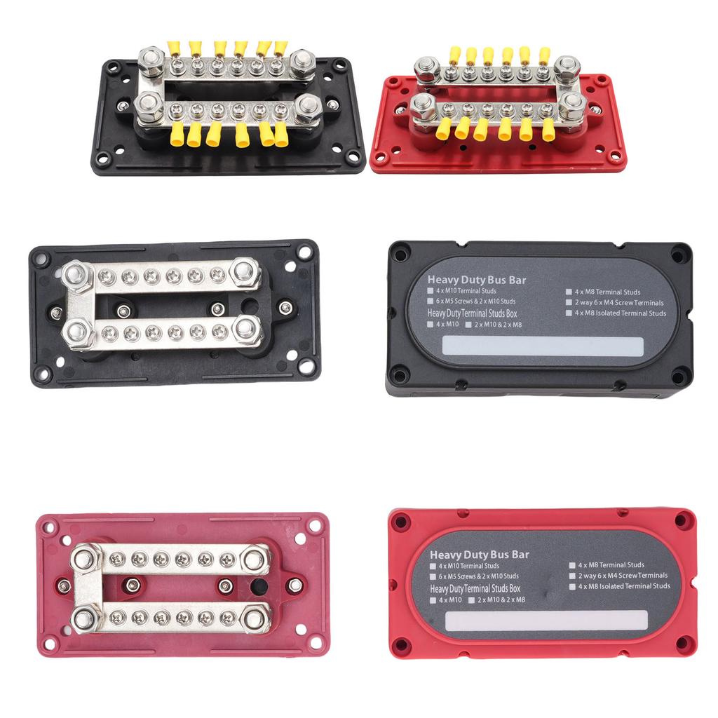 12 Way M8 Terminal Block 150A Multifunctional Power Distribution Busbar Automobiles RVs Marine
