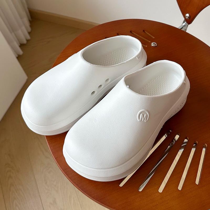 Унисекс мюли с закрытым носком: Шлепанцы медсестры из ЭВА, на одной лямке, пляжные сандалии, обувь для повара