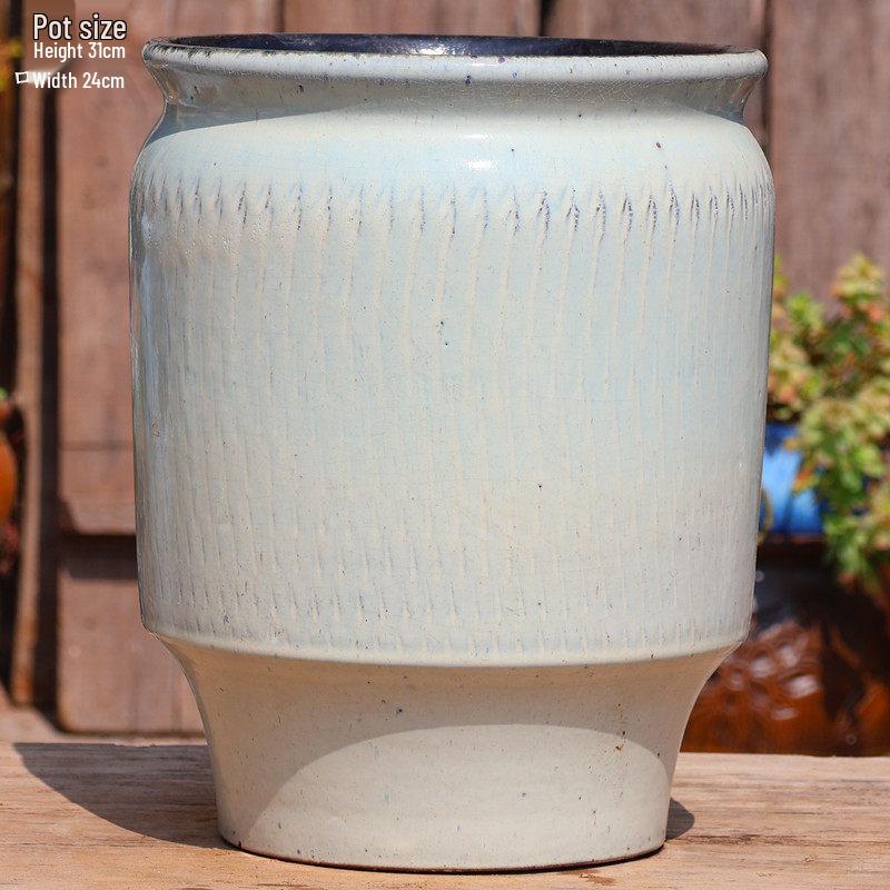 Large Retro Handmade Ceramic Flower Pot for Bougainvillea and Bird of Paradise