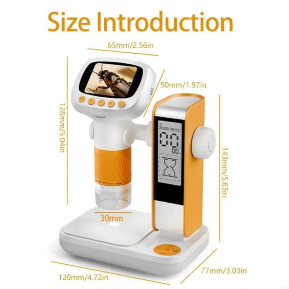 1000X Magnification Handheld Microscope 2Inch Screen Builtin Camera Screen Microscope Eye Protections High-definition