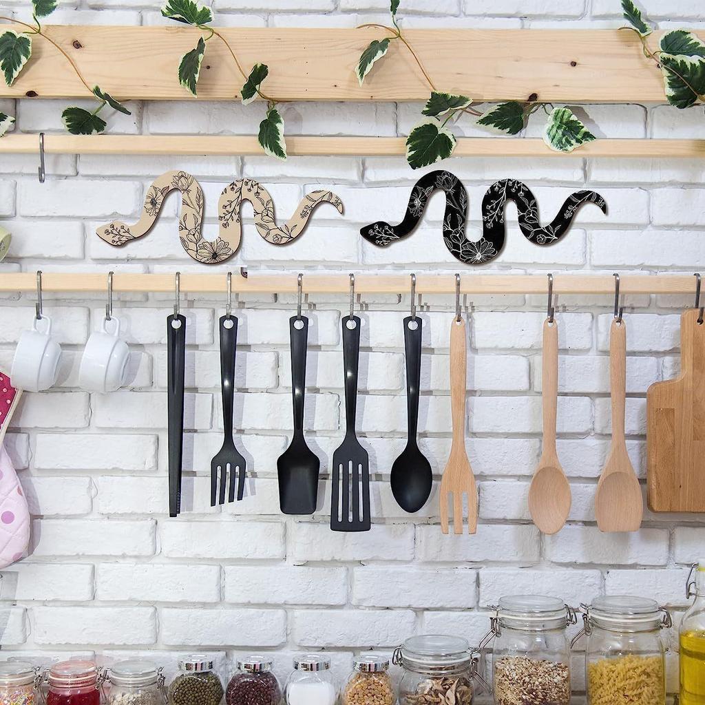 2 шт., деревянные тарелки в стиле богемной ведьмы, черно-белая змея, настенный декор, 1 пара, декор для комнаты, милое деревянное украшение для гостиной