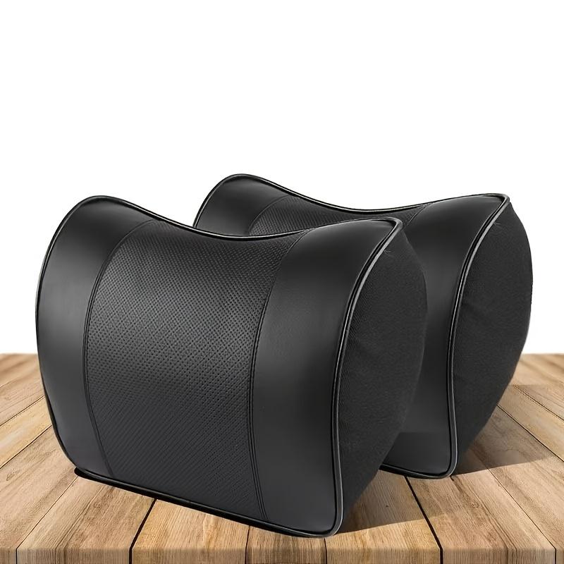 1 Pc Soft PU Car Headrest Neck Pillow with Foam, Adjustable Straps, Breathable Removable Cover and Comfortable Ergonomic Design