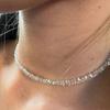 EYE White Clear Crystal Bead Choker Necklace
