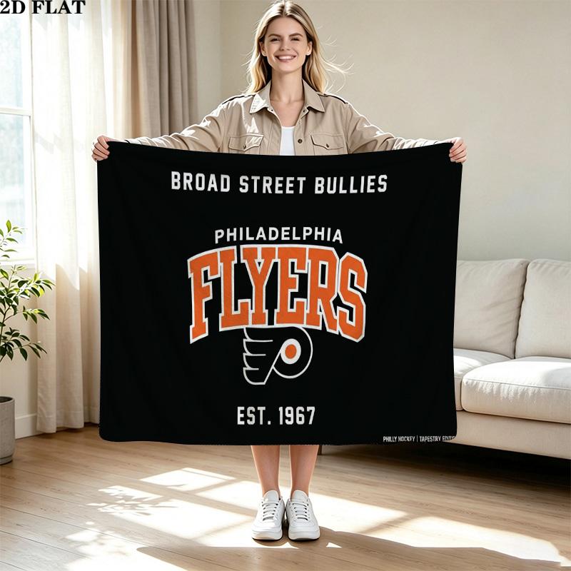 Philadelphia Flyers Logo Print Flannel Blanket High Quality Warm Comfortable Cover for All Seasons Perfect for Gifts Home Decor