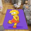 Lisa Simpson Flannel Printed Carpet, Home Sofa Decoration for Living Room & Bedroom, Non‑Slip Play Flannel Floor Mat for Game Room