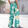 Женские летние брюки-палаццо в стиле бохо с высокой талией, широкие повседневные брюки с цветочным принтом и карманами