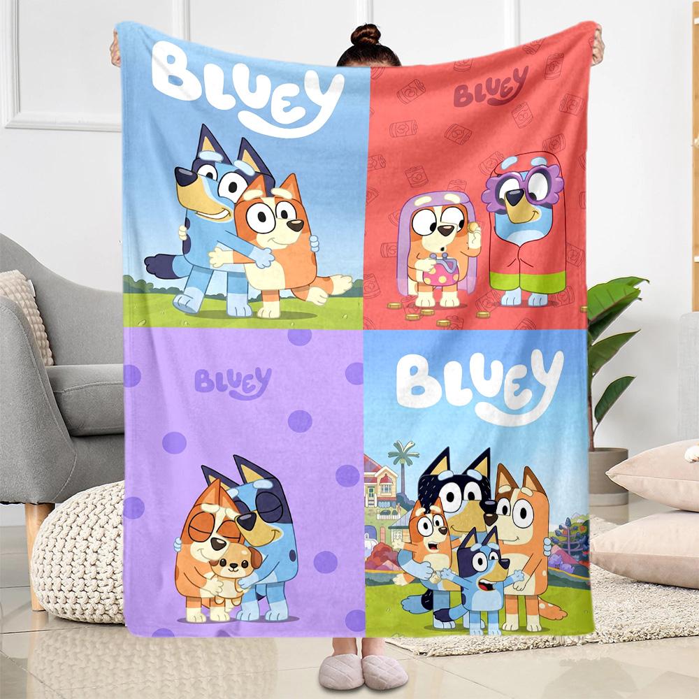 Bluey's Colorful Adventures Blanket Warmthful Decor Suitable for Picnics Seaside Couch All-Season Use Playful Design Gift for Travel Home Birthdays
