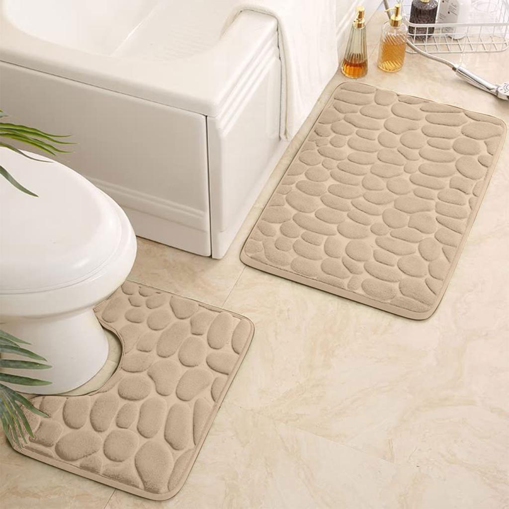 Нескользящий коврик для ванной 50 х 80 см и коврик для туалета 50 х 40 см, набор ковриков для ванной из 2 предметов, мягкий коврик для ванной, моющиеся коврики для ванной комнаты