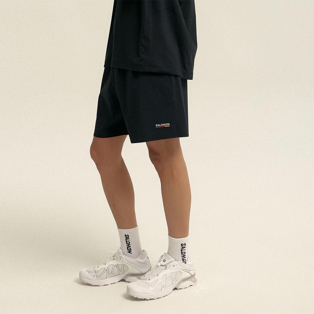 SALOMON Бласт Гоночный Флаг Стильные Простые Универсальные Шнуровка Три Четверти Повседневные Шорты Шорты Унисекс Черный C28170