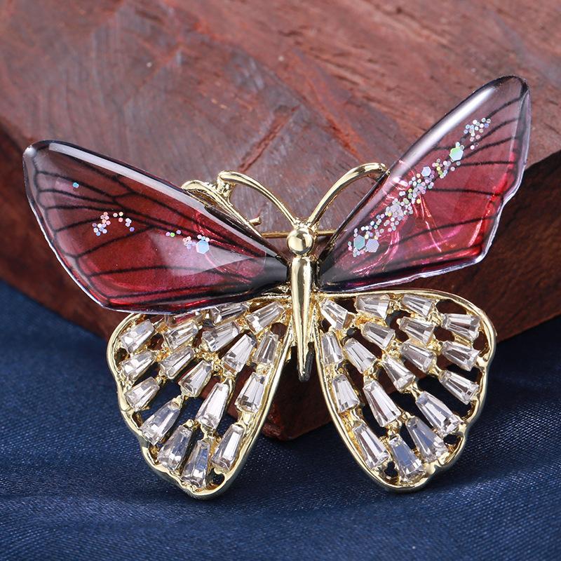 Blucome Shining Gradient Wings Butterfly Brooches for Women Top Quality Luxury Butterfly Office Party Brooch Pins
