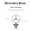 UKY5   1pcs 44mm 3D Metal Blue Chrome Star Bonnet Hood Logo Emblem Badge for Mercedes Benz W202 W203 W204 W208 W210 W220 W221