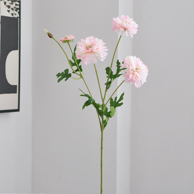 54Cm Long Artificial Flower Hundred Day Chrysanthemum Indoor Home Photography Decoration Floral Art Wedding Celebration