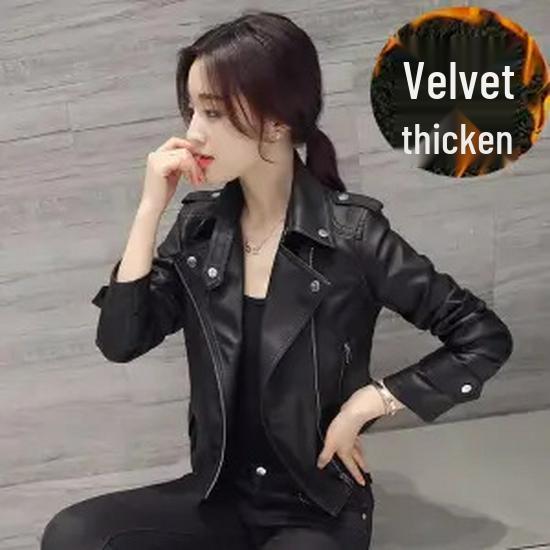 Женская приталенная мотокуртка из искусственной кожи 2025 - Весенне-осеннее трендовое короткое пальто больших размеров, в европейском и американском стиле