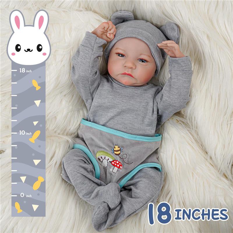 Реалистичная кукла-реборн 45 см, ручная работа, ультрареалистичная, 3D-расписанная вручную, реалистичная коллекционная виниловая кукла для подарка