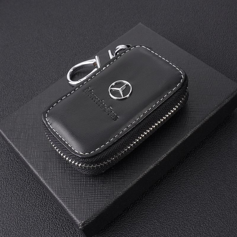 D6Leather Car Key Case Protection Auto Key Bag Key Chain Cover for Mercedes Benz S400L S450/S500 MaybachS480 Auto Accessories