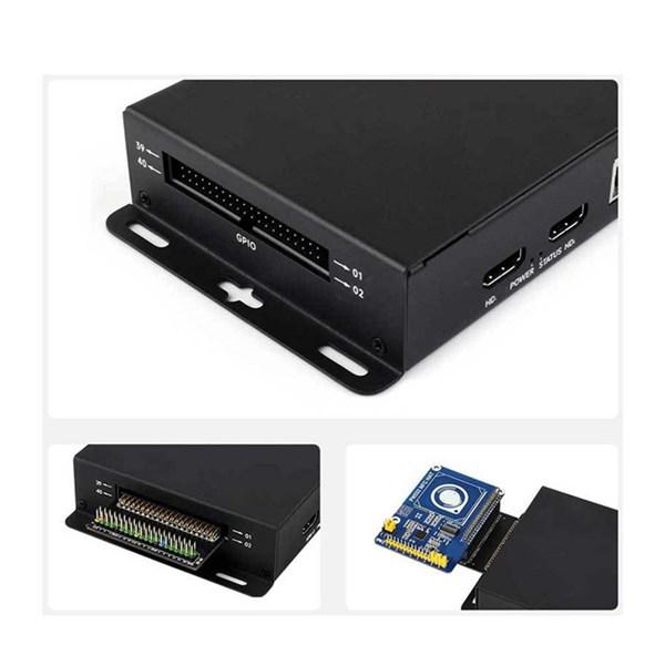 Black Metal Case with Fan for Raspberry Pi CM5 IO Expansion Board, 1 Set