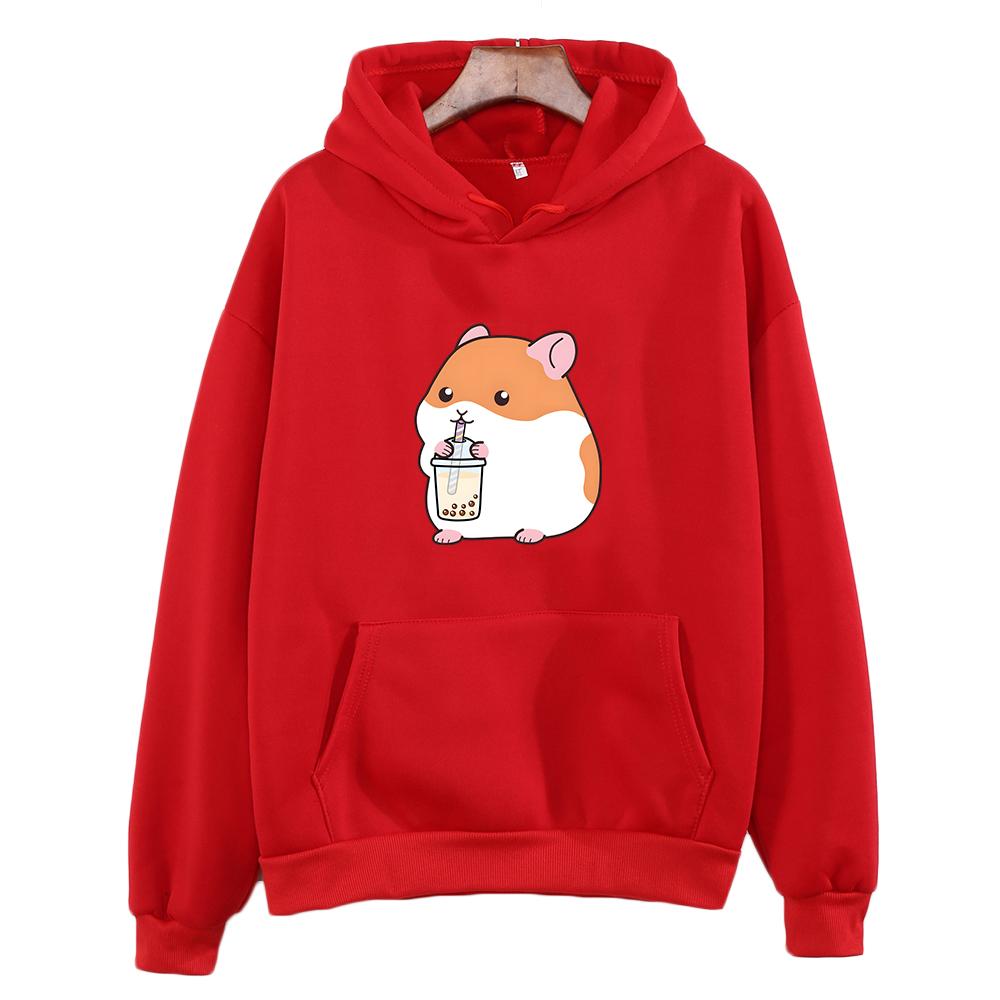Толстовка с капюшоном в стиле Харадзюку в стиле хомяка, топы с принтом Kpop, толстовки с героями мультфильмов, милая зимняя одежда, толстовки для женщин/мужчин