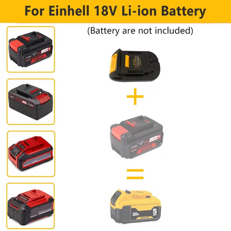 Для Einhell на для Dewalt Адаптер для Einhell 18V Li-ion Аккумулятора Конвертер на для Dewalt 20v Аккумулятора Беспроводные Электроинструменты Дрель