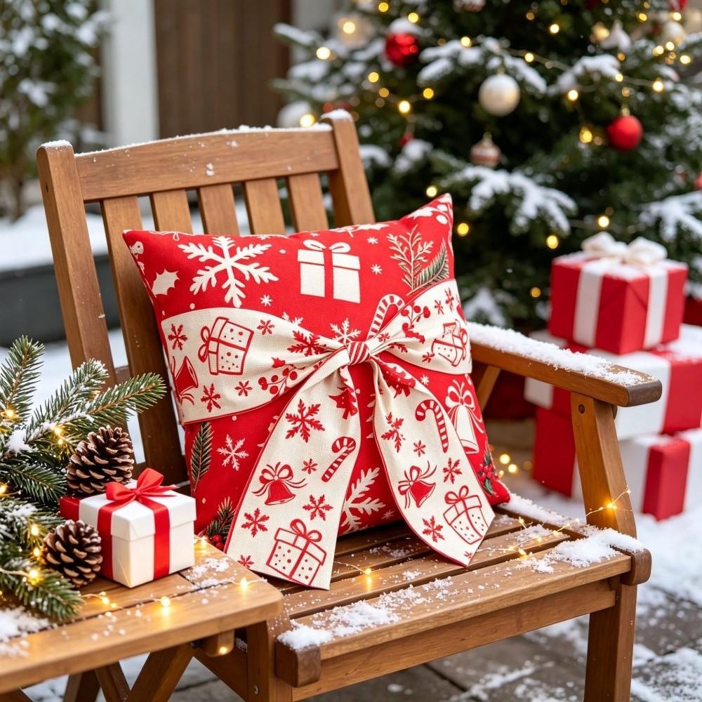Christmas Tree Snowman Christmas Pillowcases 45x45cm Throw Pillow Case  Christmas Decor