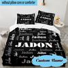 Custom Name 3PCS Butterfly Art Bedding Set, Including 1pc Duvet Cover And 2pcs Pillowcases, Suitable for dorms and bedrooms Gift