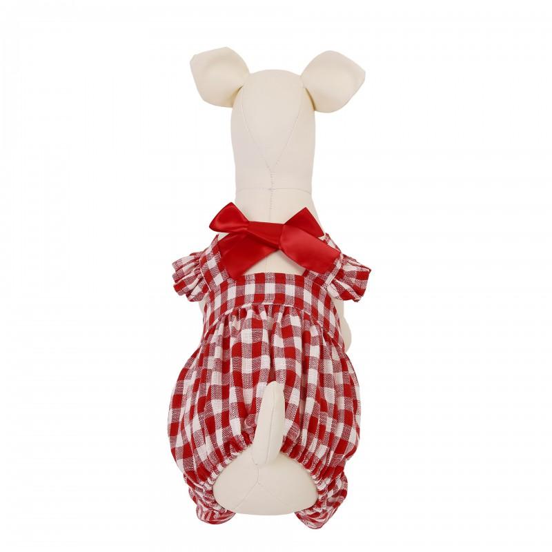 Pet Dog Dress Bow Flannel Sleeve Small Medium Winter Homewear