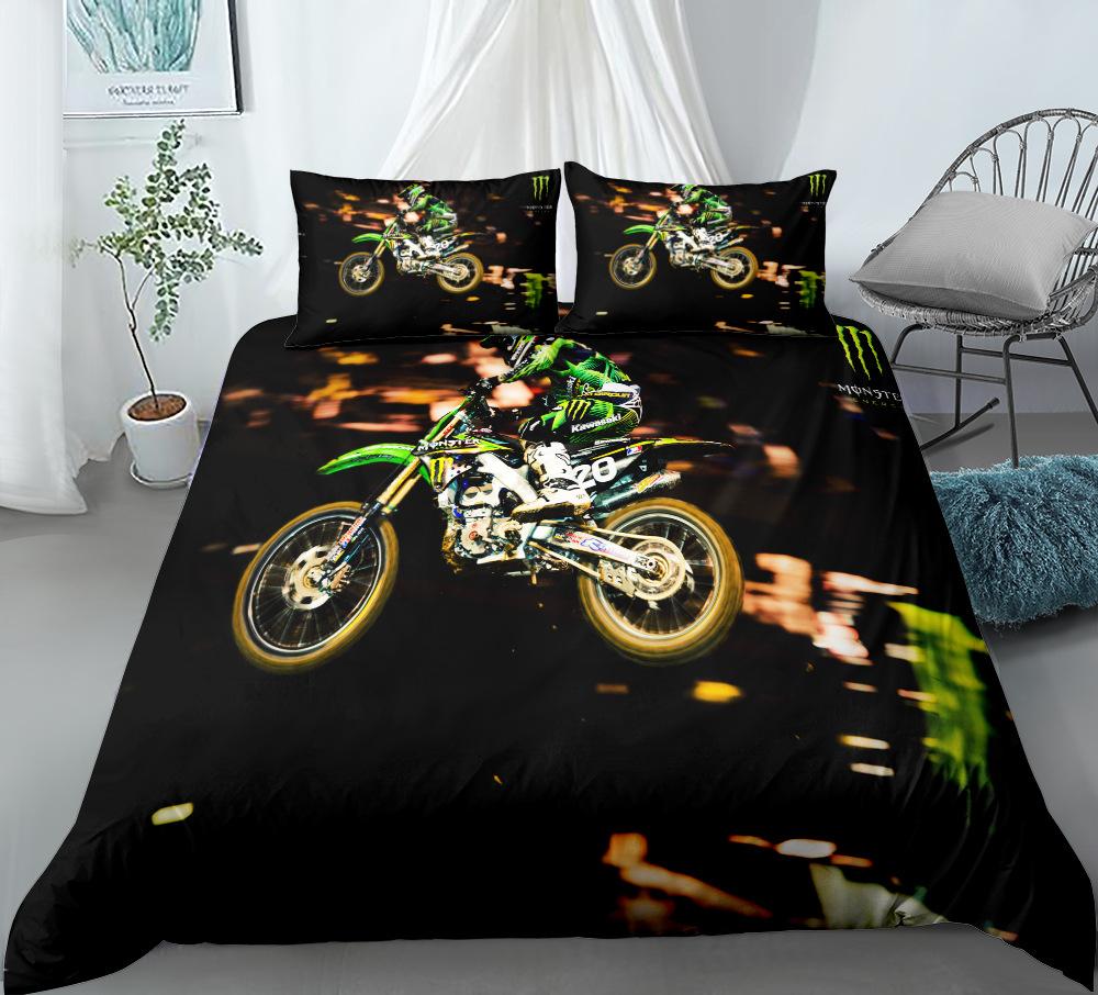 Comforter Motorbike Comforter Set Queen Size Boys Motocross Rider Teen Racing Motorcycle Dirt Bike Bedding Set