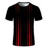 Черные красные полосатые мужские футболки в стиле хип-хоп, забавные уличные футболки с короткими рукавами и 3D-принтом