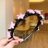 Braided Double Bangs Hairpin Hairband Colorful Flower Kids Teeth Headband  Headwear