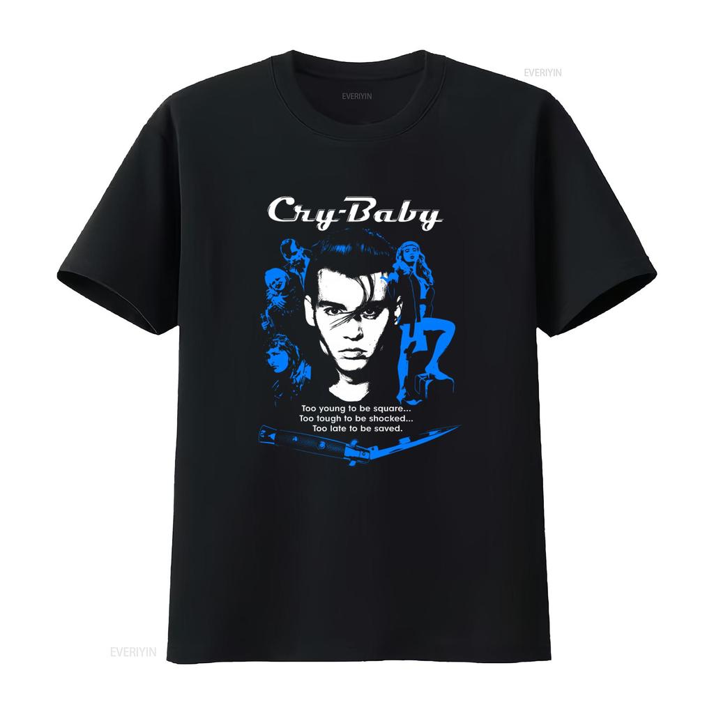 Cry Baby Too Young To Be Square Womens T Shirt Retro Movie Inspired Design Soft Cotton Fabric Perfect for Fans vintage Washed