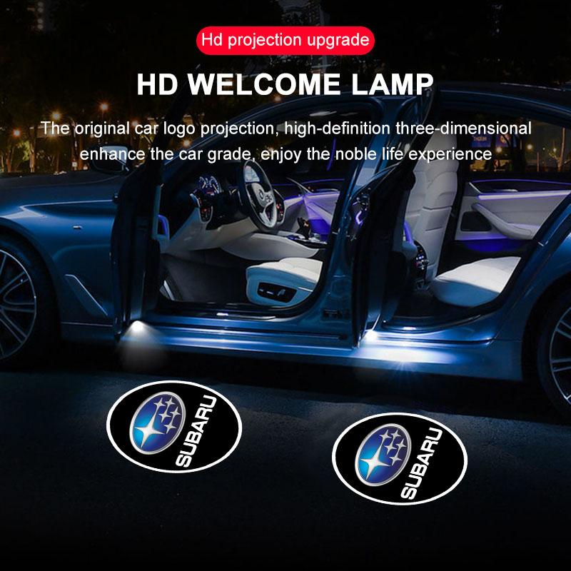 2 шт. HD LED Лампы-проекторы на дверь автомобиля, приветственный свет, автоаксессуары для Subaru Forester SG5 SH SJ Impreza XV Legacy Outback WRX STI GC8 Tribeca