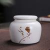 Porcelain White Color Chinese Style Lotus Pattern Sealed Storage Tea Jar Travel Easy to Carry Power Spice Tea Box Teaware