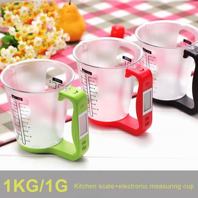 Электронная мерная чашка с ЖК-дисплеем, цифровые весы для еды, молока, кофе, точные кухонные принадлежности, измерение температуры жидкости