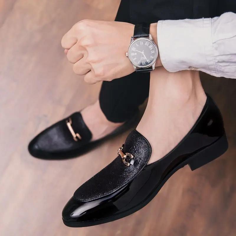 Мода 2024 года, мужская повседневная обувь с острым носком, классическая, оригинальная, легальная, новая, в социальных удобных мужских кожаных туфлях