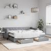 VidaXL Daybed with Trundle and Drawers Light Grey 80x200 Cm Fabric 3197475