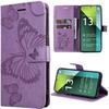 Shockproof Case - Xiaomi - Redmi Note 13 Pro 5G - PU Leather - Stand - Butterfly Pattern - Purple