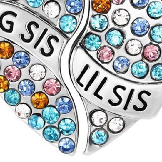 2 шт./набор Ожерелье «Сестринская любовь» Ожерелья «Старшая сестра и младшая сестра» Ожерелье с подвеской в виде радужного сердца