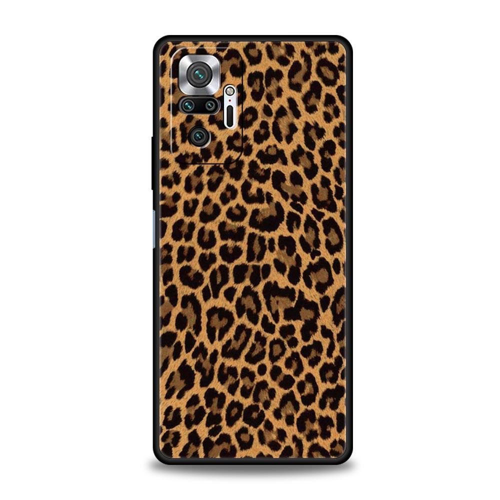 Чехол для телефона с принтом леопарда и гепарда для Xiaomi Redmi Note 14 13 5G 10 11 12 Pro Plus 4G 14C 13C 12C 10C Черный чехол