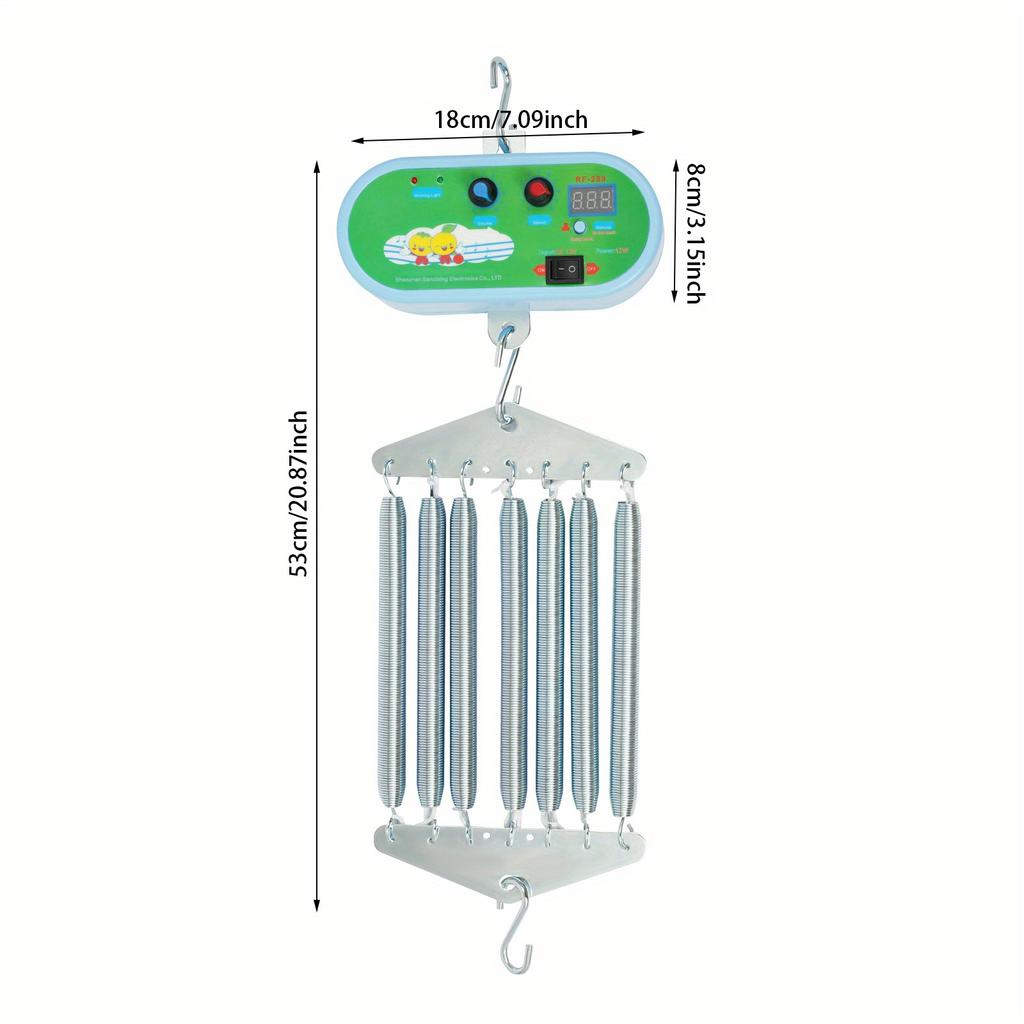 Baby Swing Controller – 10 Speed & Volume Settings with Timer – Hanging Design for Infants 0-12 Months – Silver/Green