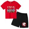Children's T-shirt Two-piece Anime Game Print Clothing Summer Short-sleeved+Shorts Boy Girl 3-12 Years Fashion Casual Sports Set