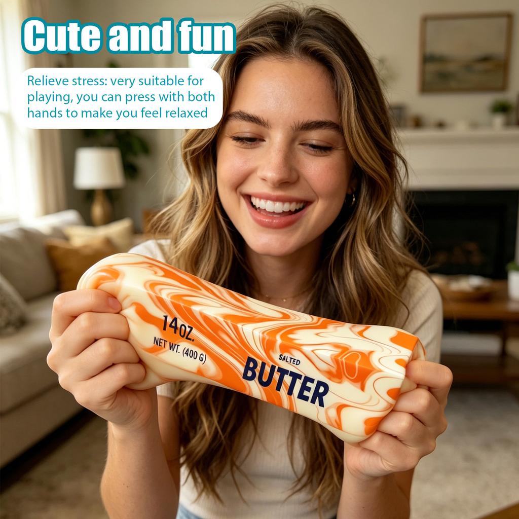 14oz Butter Stick Shaped Stress Relief Toy Soft Squeeze Sensory Fidget Toy for Hand Therapy and Stress Reduction