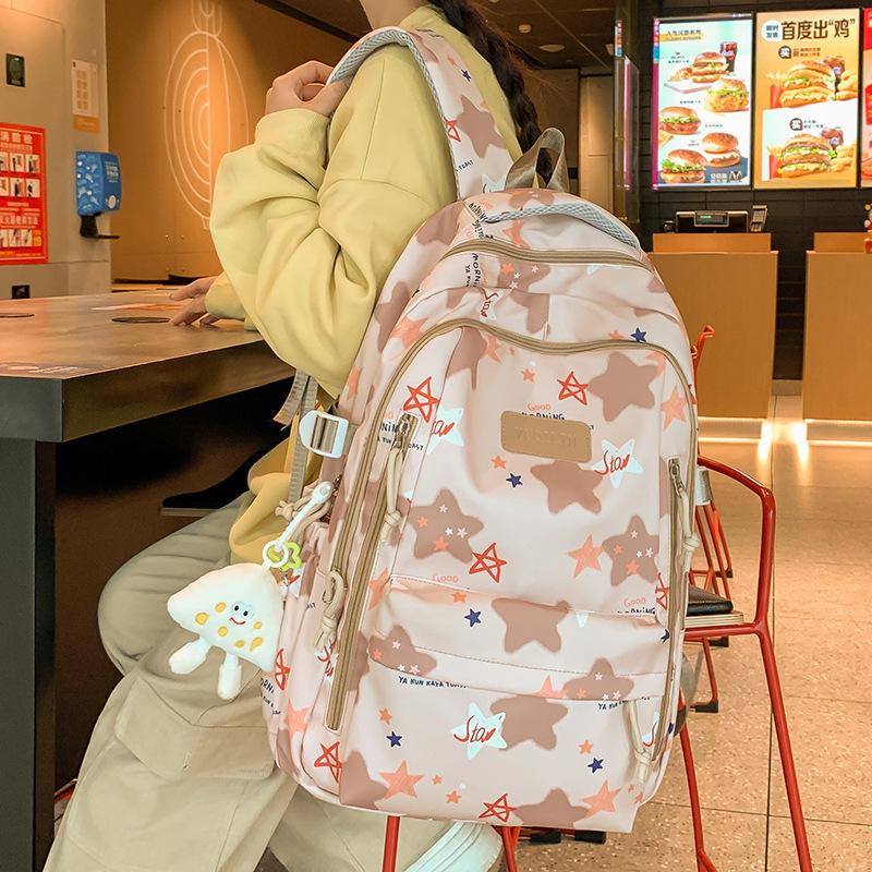 Школьный рюкзак Детский для девочек начальной школы Ученики средней школы Студенты колледжа Большая вместимость Звездный рюкзак
