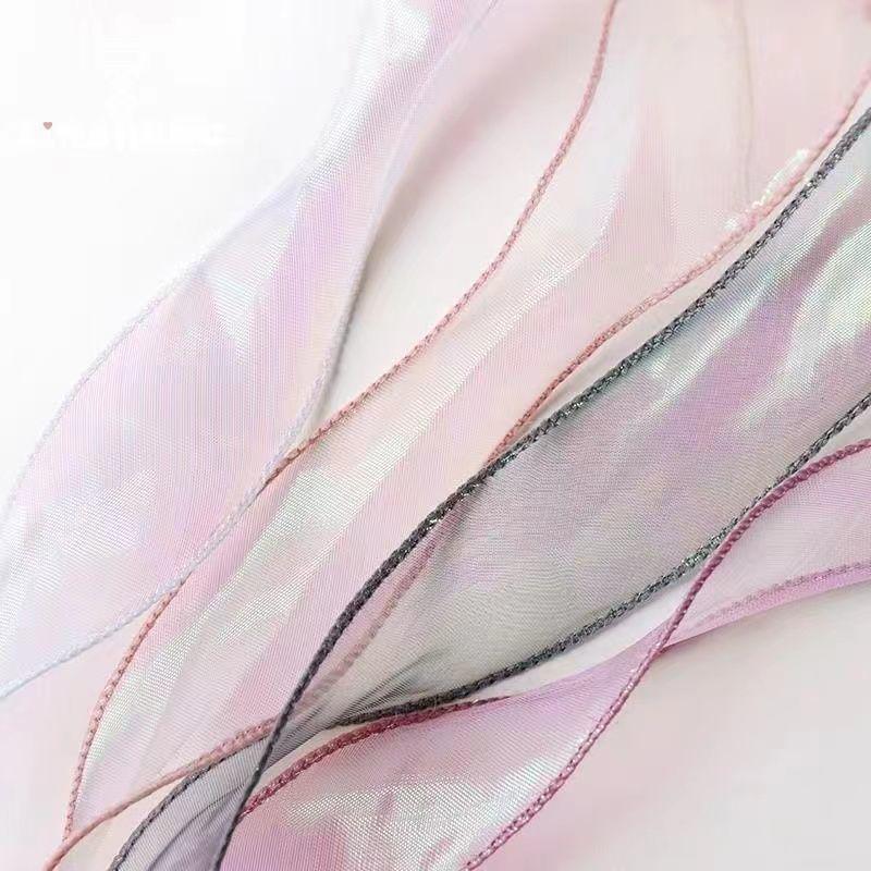 4cm Iridescent Wave Fishtail Yarn Ribbon for DIY Floral Gift Box and Baking Decoration