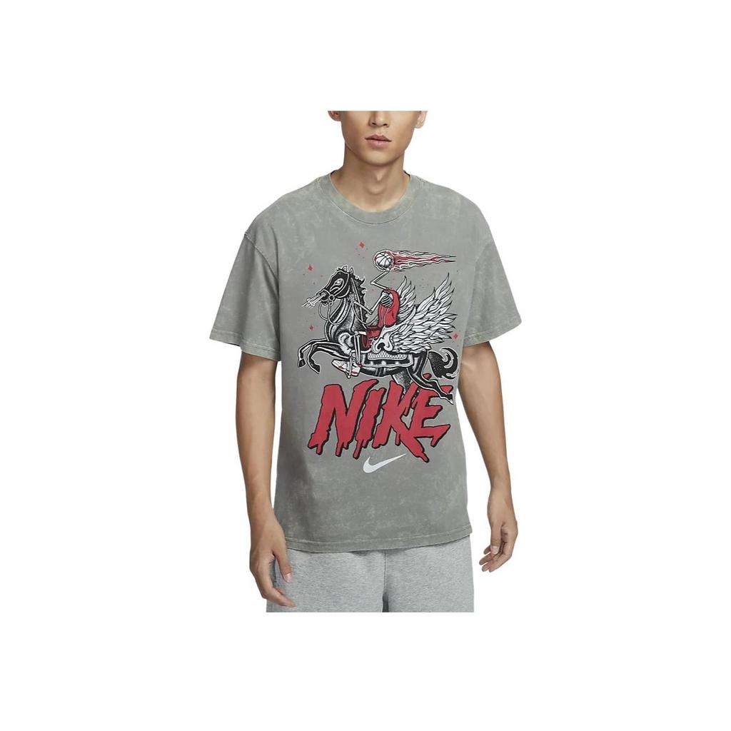 Nike Круглый вырез горловины модная удобная футболка с коротким рукавом мужские топы светло-серый HF6200-029