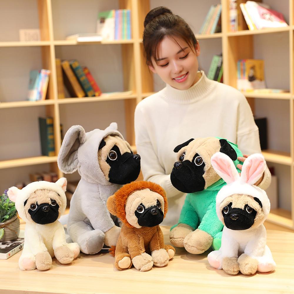 Creative Dinosaur Shar Pei Dog Doll Plush Toy Simulation Dog Transformation Pug Dog Doll Birthday Gift