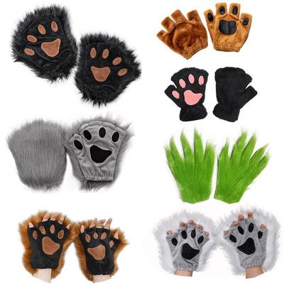 Перчатки без пальцев «Кошачья лапка» на Хэллоуин — дизайн «Лев»